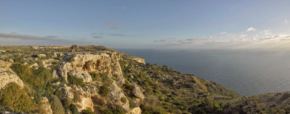 Falconry at Dingli cliffs Malta Canvas Art - Panoramic Images (6 x 15)