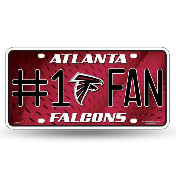 Falcons #1 Fan Metal License Plate, Licensed by Rico