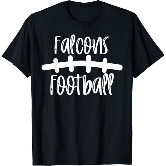 Falcons Football School Spirit Team Mascot Game Night T-ShirtMen and women, White Black T-shirt, size: Extra large S-4XL