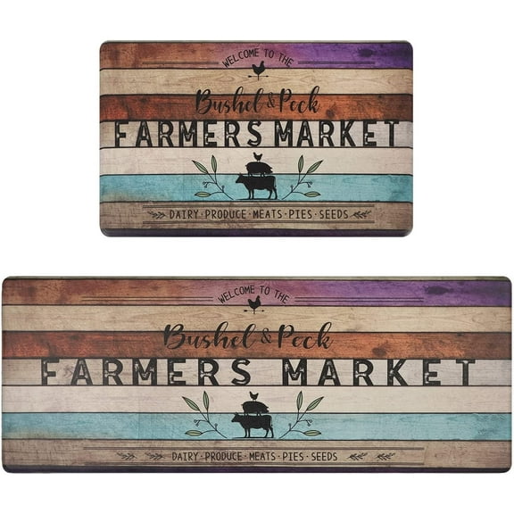 Falfor Farmhouse Anti Fatigue Kitchen Rugs Set Non Slip Waterproof Kitchen Rugs and Mats Kitchen Floor Mats Heavy Duty Comfort Standing Mats for Kitchen Sink Office