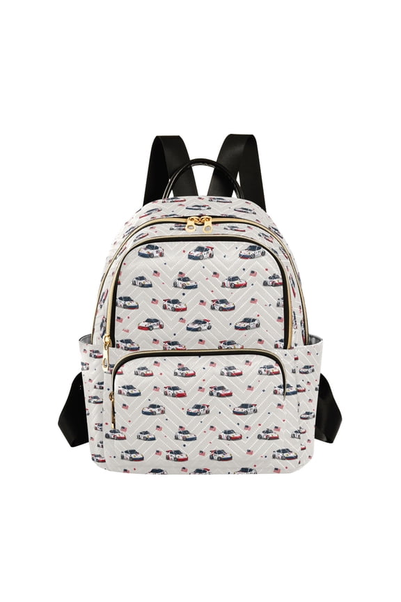 Falg Racing Car Fashion Backpack for Women Lightweight College Travel Casual Daypack