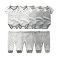 thumbnail image 1 of Falianni Baby Boy Girl Cotton Short Sleeve Bodysuit and Pants Gift Set, 9-Piece, Size:0-12M, 1 of 11