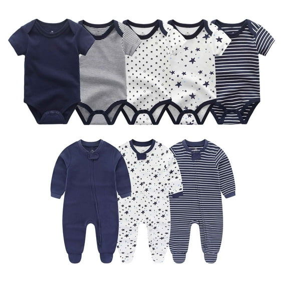 Falianni Unisex Newborn Essential 8-Pieces Cotton Soft Baby Layette Gift Sets,0-12M