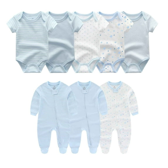 Falianni Unisex Newborn Essential 8-Pieces Cotton Soft Baby Layette Gift Sets,0-12M