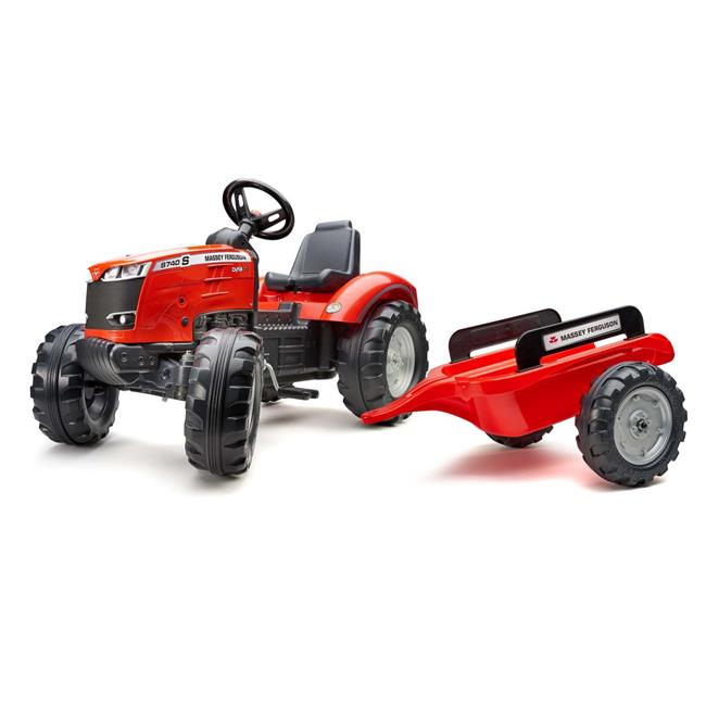 Falk FA4010AB Massey Ferguson 8740S Pedal Tractor with Trailer&#44; Red - 3 to 7 Years - image 1 of 6