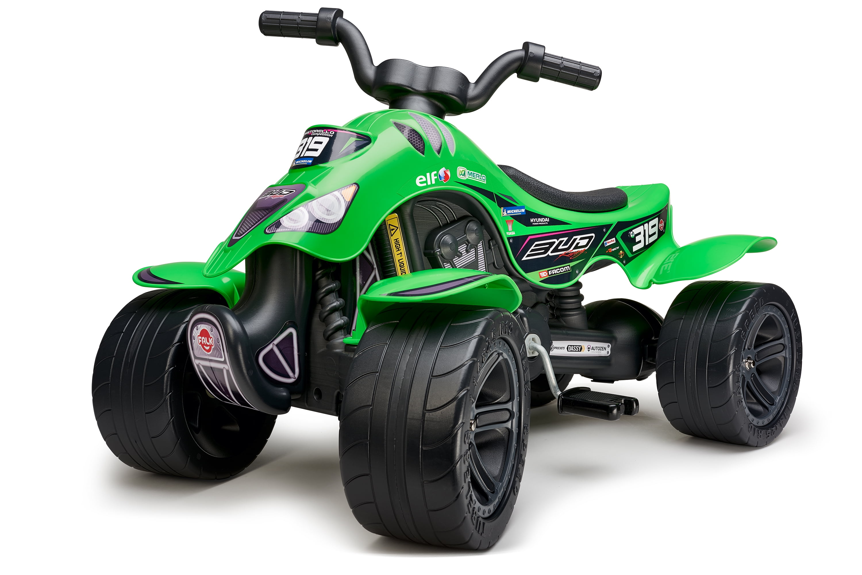 Falk Pedal Quad bike Green Quad Bud Racing Ride On 3 years Walmart