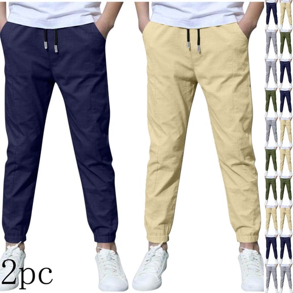 Falkdiz Boys Cotton Linen Pants Sport Outdoor Pockets Drawstring Stylish Relaxed fit Joggers Trousers for Boys Elastic Waist, Army Green, Size: 3 Years