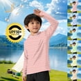 thumbnail image 1 of Falkdiz Boys Long Sleeve Coat Sun Protection UPF 50+ Striped Outdoor Pullover Summer Striped Graphic Casual Trendy Shirts for Boys,Orange,Size: 170, 1 of 7