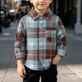 thumbnail image 1 of Falkdiz Boys Long Sleeve Shirts Warm Winter Button Up Plaid Outdoor Casual Stylish Tops for Boys Collar,Light Blue,Size: 2-3, 1 of 8