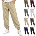 thumbnail image 1 of Falkdiz Boys Loose Pants Back to School Outdoor Pockets Lightweight Joggers Casual Pantalones Relaxed fit Trousers for Boys, Army Green, Size: 5-6 Years, 1 of 9