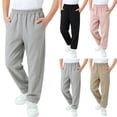thumbnail image 1 of Falkdiz Boys Pants Outdoor Straight Leg Pockets Winter Sport Relaxed fit Pantalones Trousers for Boys Elastic Waist, Pink, Size: 11-12 Years, 1 of 6
