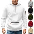 thumbnail image 1 of Falkdiz Boys Warm Sweatshirts Winter Hooded Pullover with Pockets Outdoor Casual Travel Shirts for Boys Solid Color,White,Size: 9, 1 of 8