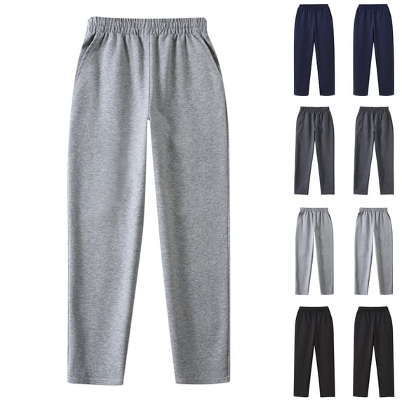 Falkdiz Cotton Pants for Boys Back to School Pantalones Pockets Straight Leg Loose Sport Trendy Relaxed fit Boys Trousers Elastic Waist, Dark Gray, Size: 4 Years