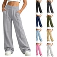 thumbnail image 1 of Falkdiz Girls Warm Fleece Sweatpants Sport Open Bottom Pockets Winter Pantalones Casual Wide Leg Relaxed fit Pants for Girls , Blue , Size: 12-13Years, 1 of 9