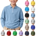 thumbnail image 1 of Falkdiz Long Sleeve Shirts for Girls Comfy 1/4 Zipper Pullover Winter Back to School Casual Solid Color Girls Tops Collar , Light Blue , Size: 5-6Years, 1 of 9