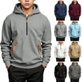 thumbnail image 1 of Falkdiz Long Sleeve Shirts for Boys Warm Fleece Outdoor Pullover Winter 1/4 Zipper Casual Plain Boys Tshirts Stylish,Wine,Size: 5-6, 1 of 9