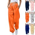 thumbnail image 1 of Falkdiz Straight Leg Sweatpants for women Athletics High Waist Pockets Joggers Workout Warm and Soft Fleece Drawstring Fashion Stylish Sport Womens Track Pants Pantalones, 1 of 7