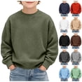 thumbnail image 1 of Falkdiz Waffle Shirts for Boys Winter Long Sleeve Pullover Warm Sport Solid Color Casual Boys Tshirts Crew Neck,Dark Gray,Size: 13, 1 of 8