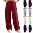 thumbnail image 1 of Falkdiz Womens Breathable Sweatpants Athletics Open Bottom Pockets Loose Sport Wide Leg Stylish Pantalones Workout Track Pants for Women Elastic Waist, 1 of 7