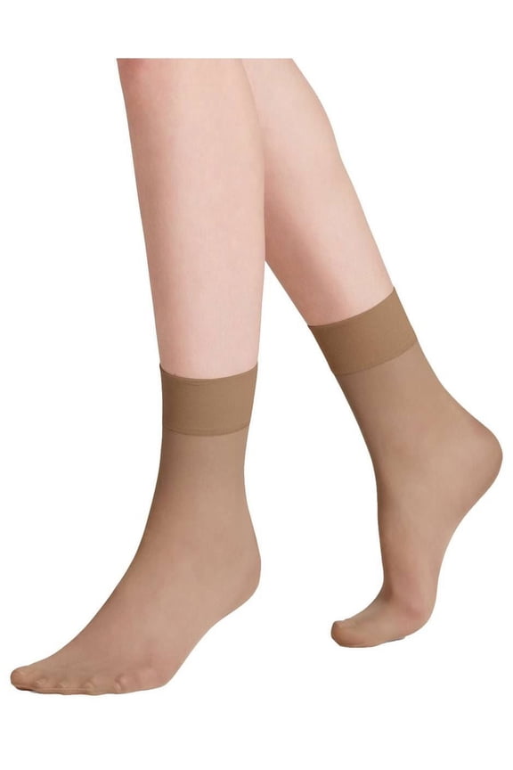 Pure Matt 20 Denier Anklets - Powder Tan