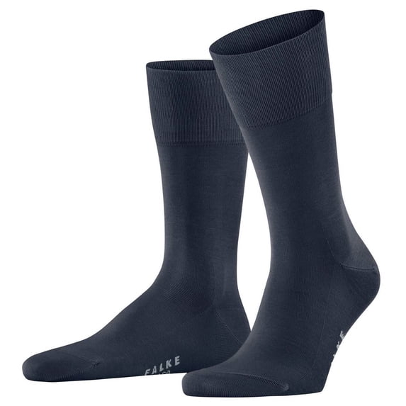 Falke Men's Socks - Tiago, Socks, Cotton, Logo, Long, Solid Color Blue 45-46