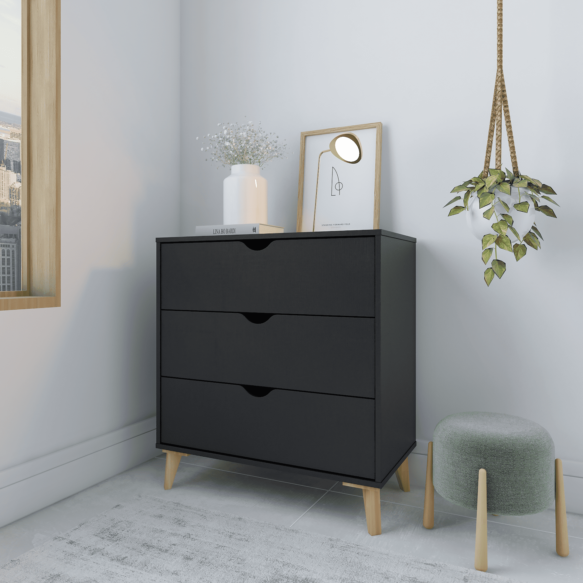 3 drawer monarch hill 2024 hawken black dresser