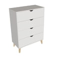 thumbnail image 1 of Falkk Furniture - Modern Tall 4-Drawer Dresser - White, 1 of 8