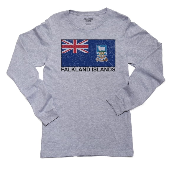 Falkland Islands Flag - Special Vintage Edition Boy's Long Sleeve Grey T-Shirt