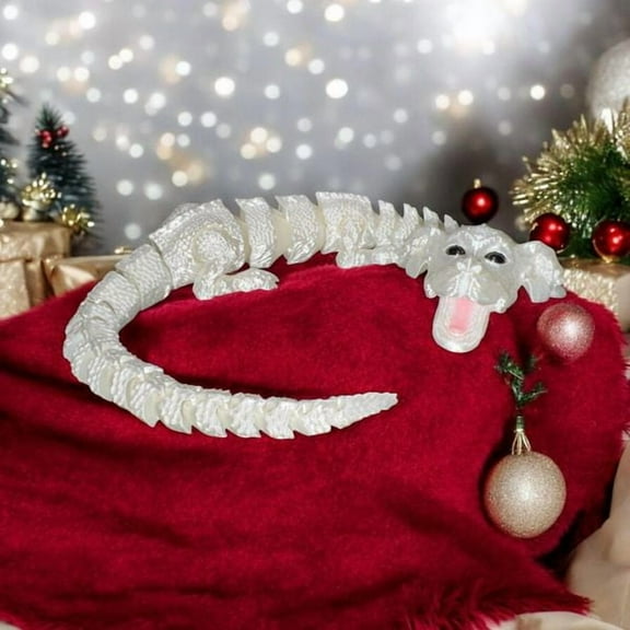 Falkor The Luck Dragon - Articulated Dragon Decor Figurine Gift for Her Table Room Dragon shelf Decor Table Dragon Decor The NeverEnding Story (bead_eyes_and_articulated_legs)