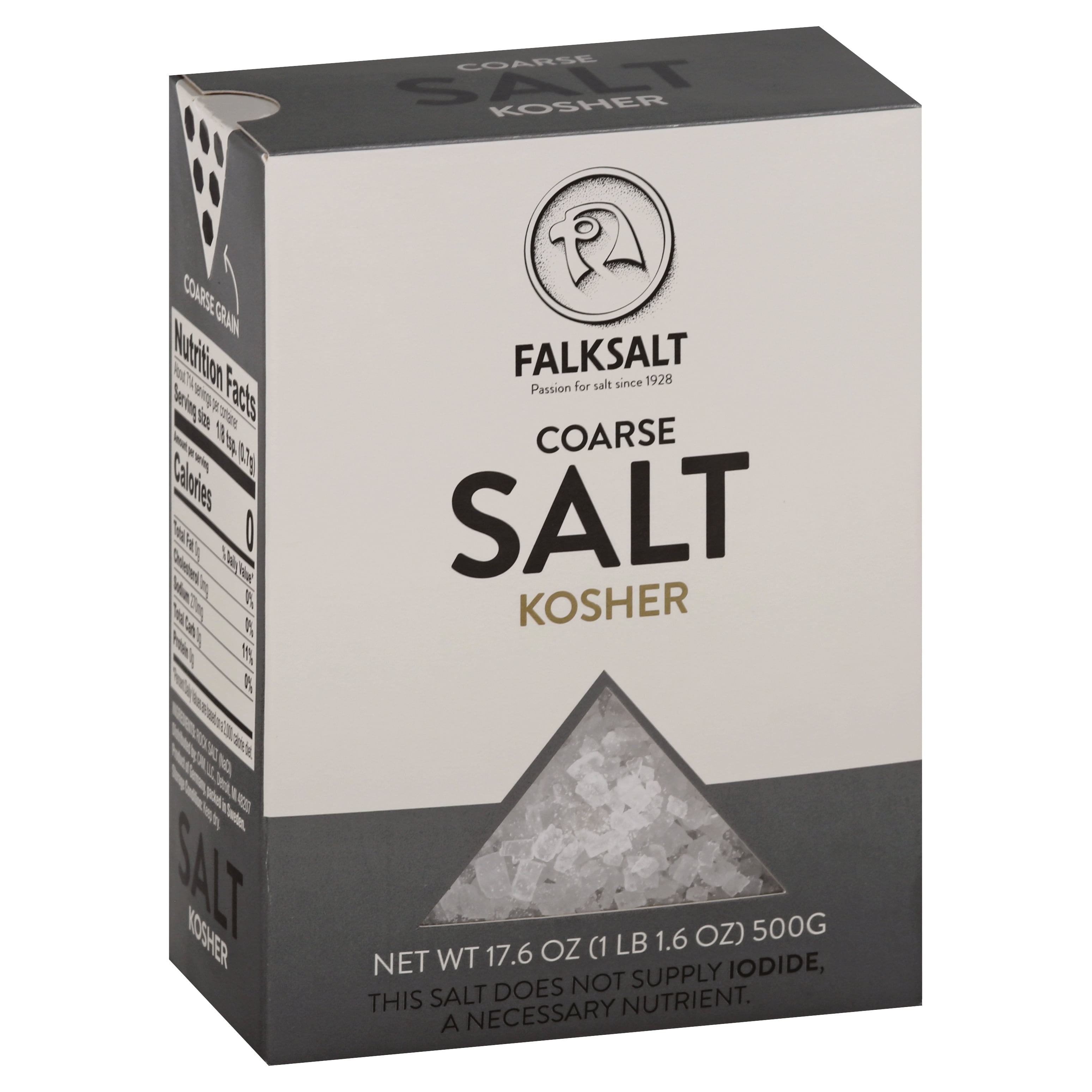 FALKSALT Reduced Sodium Sea Salt Flakes – 1.1lb, Natural Finishing Salt With Crispy Texture
