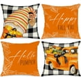 thumbnail image 1 of Fall 16x16 Throw Pillow Covers Set of 4, Pumpkin Gnome Decorative Holiday Pillow Case P16 x 16 Autumn Cushion Covers Thanksgiving Pillowcase for Indoor Home Bedroom Couch Sofa Decoration White, 1 of 6