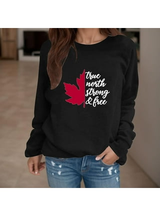 Maple Leaf Pattern Crew Neck Sweater, Casual Long Sleeve Stylish Pullover  Sweater, Women's Clothing