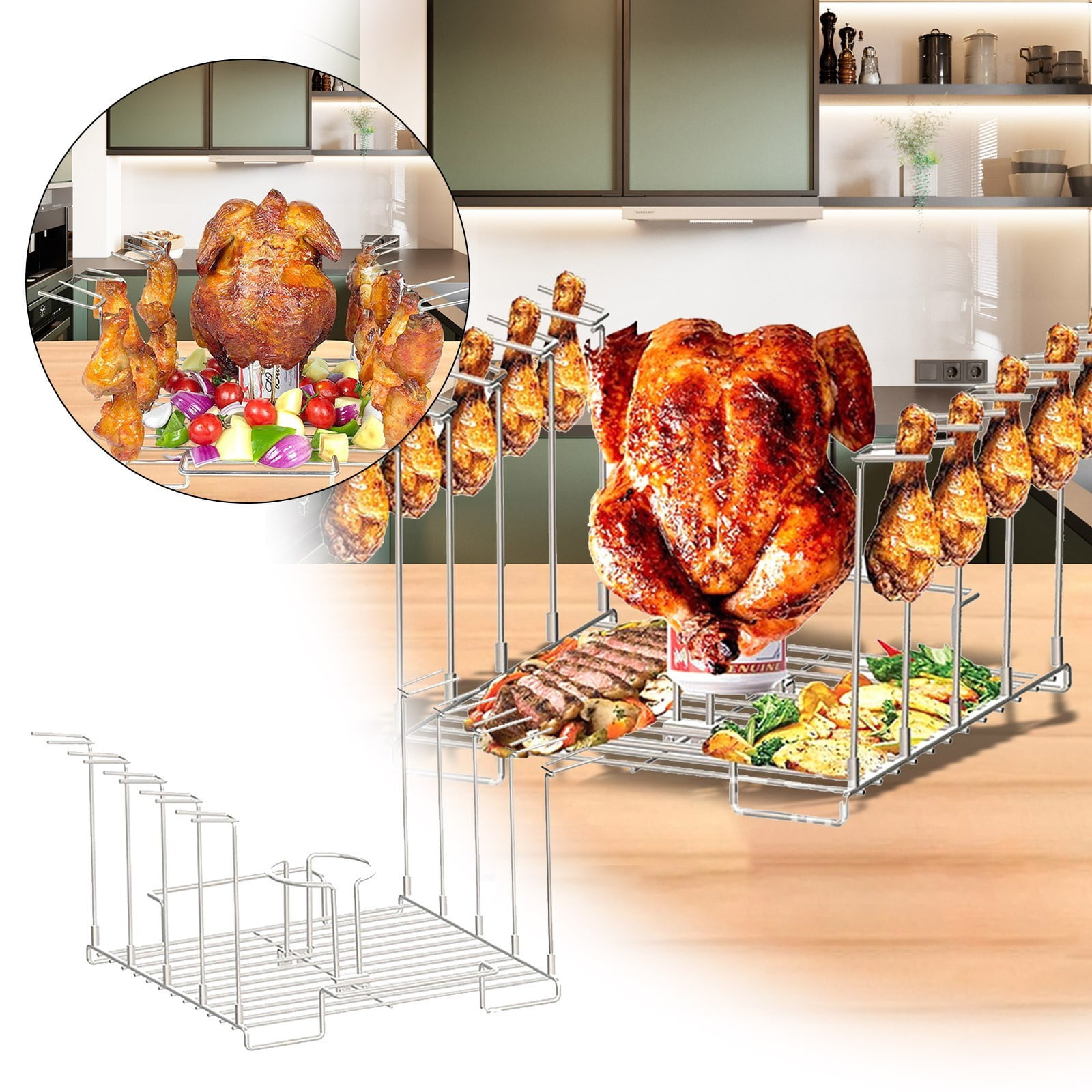 Fall 2025 4 In1 Can Chicken Holder For Grill And Stainless Steel