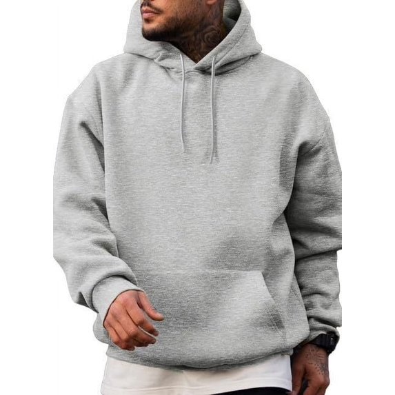Fall 2024 Sweatshirts for Mens Comfy Simple Plain Drawstring Hoodies Collar Fleece Long Sleeve with Pockets Hooded Pullovers Casual Loose Fit Shirts Cotton Sweater