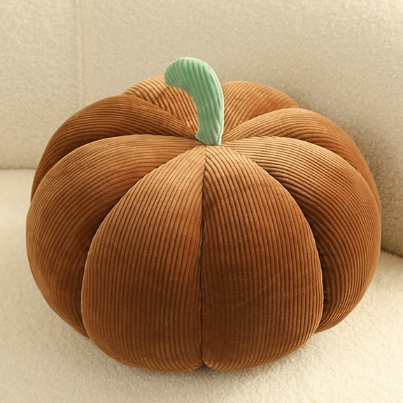 Fall 2025 Brown Pumpkin Throw Pillow - 8in Ultra Soft Decor for Couch, Office & Holiday Gifting (Polypropylene Cotton)