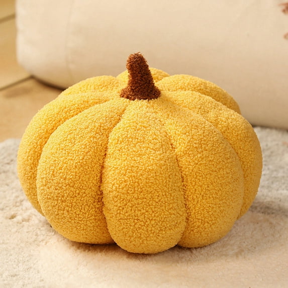 Fall 2025 Yellow Pumpkin Throw Pillow - 8in Ultra Soft Decor for Couch, Office & Holiday Gifting (Polypropylene Cotton)