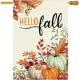 thumbnail image 1 of Fall 28x40 Double Sided for Outside, Autumn Leaves Thanksgiving Pumpkins Outdoor Seasonal Garden Flag Farmhouse Porch Decor 17-28, 1 of 6