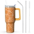 thumbnail image 1 of Fall 40 oz Tumbler with Lid Handle and Straw Thanksgiving Pumpkin Stainless Steel Double Walled Insulated Cup autumn Travel Mug Water Bottle Gifts for Men and Women (1PC), 1 of 7