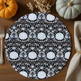thumbnail image 1 of Fall Abstract Round Braided Placemats Set of 4, Pumpkin Flower Leaves Dot Black Heat Insulation Place Mats Washable Non-Slip Table Mats for Kitchen Dining Party, 13 Inches, 1 of 9