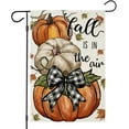 thumbnail image 1 of Fall IS IN The Air Garden Flags 12x18 Inch Double Sided Pumpkins Small Seasonal Decor for Harvest Autumn Thanksgiving Holiday Yard Outside Outdoor Outside, 1 of 6