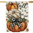 thumbnail image 1 of Fall IS IN The Air House Flags for Outdoor Decoration Pumpkins Large Yard Flag Seasonal Decorative Decor for Harvest Autumn Thanksgiving Holiday Outside 28x40 Inch Vertical Double Sided, 1 of 6