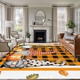 thumbnail image 1 of Fall Area Rug 6x9 Washable Rug Non Slip Gnomes Orange White Pumpkin Leaves Plaid Striped Large Area Rug Soft Stainresistant Indoor Floor Carpet for Living Room Bedroom Home Office Dining Room Nursery, 1 of 8