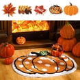 thumbnail image 1 of Fall Area Rug Maple Leaf Pumpkin Imitation Wool Mat 27.56x27.56in Polyester Skidproof & Soft for Living Room Bedroom Entryway Fall Doormat by MPOISVA, 1 of 7
