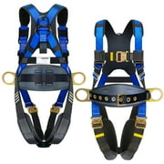 Fall Arrest Blue Safety Harnesses Full Body Protection Roofing Harness Construction Harness 5 Point Adjustment Harness Back Padded,ANSI/ASSP Compliant
