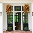 thumbnail image 1 of Fall Artificial Fake Mums Hanging Flowers Plants Basket for Outdoor Autumn Decoration, Fake Planters UV Resistant for Home Patio Balcony Yard Porch Decor, 1 of 6