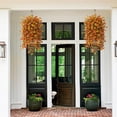 thumbnail image 1 of Fall Artificial Fake Mums Hanging Flowers Plants Basket for Outdoor Autumn Decoration, Fake Planters UV Resistant for Home Patio Balcony Yard Porch Decor, 1 of 6