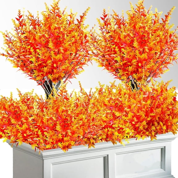 XEAZON Artificial Fall Flowers for Outdoor, 10 Bundles Autumn Artificial Plants Bouquet, Realistic Faux Lavender Look Real, Artificial Flowers UV Resistant for Outside Patio Porch,Window Box Pot