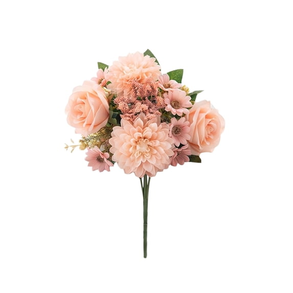 Fall Artificial Flowers Like Real Artificial Bouquet, Silk Artificials Roses Bouquet with Daisy Chrysanthemum Roses Hydrangea for Centerpiece Table Wedding Party Home Decor Autumn Celebrations