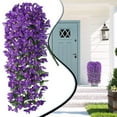 thumbnail image 1 of Fall Artificial Flowers Outdoor Hanging Bougainvillea Vine – Faux Purple Trailing Plants for Front Door, Porch, Patio Planter Decor,Dark Purple,1PC, 1 of 9