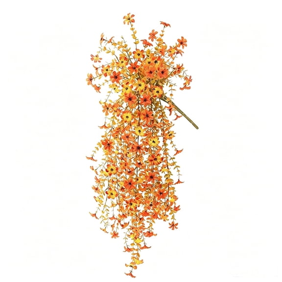 Fall Artificial Hanging Flowers for Outdoor, Thanksgiving Autumn Harvest Faux Hanging Plants Fake Flower Decoration for Garden Yard Porch Holiday Decor